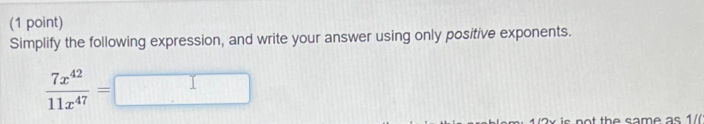 Solved (1 ﻿point)Simplify the following expression, and | Chegg.com