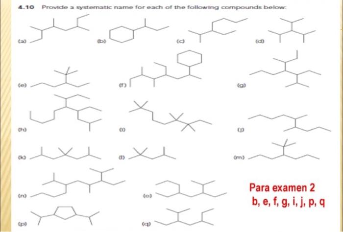 Solved Provide a systematic name for each of the following | Chegg.com