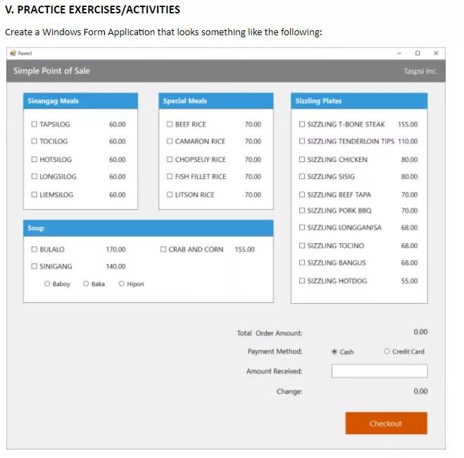 Solved V. PRACTICE EXERCISES/ACTIVITIES Create a Windows | Chegg.com