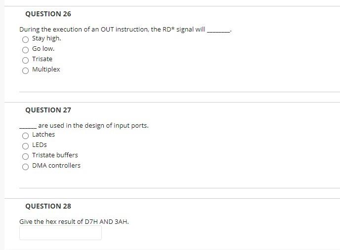 Solved QUESTION 11 The interrupt vector for INT 06 is | Chegg.com