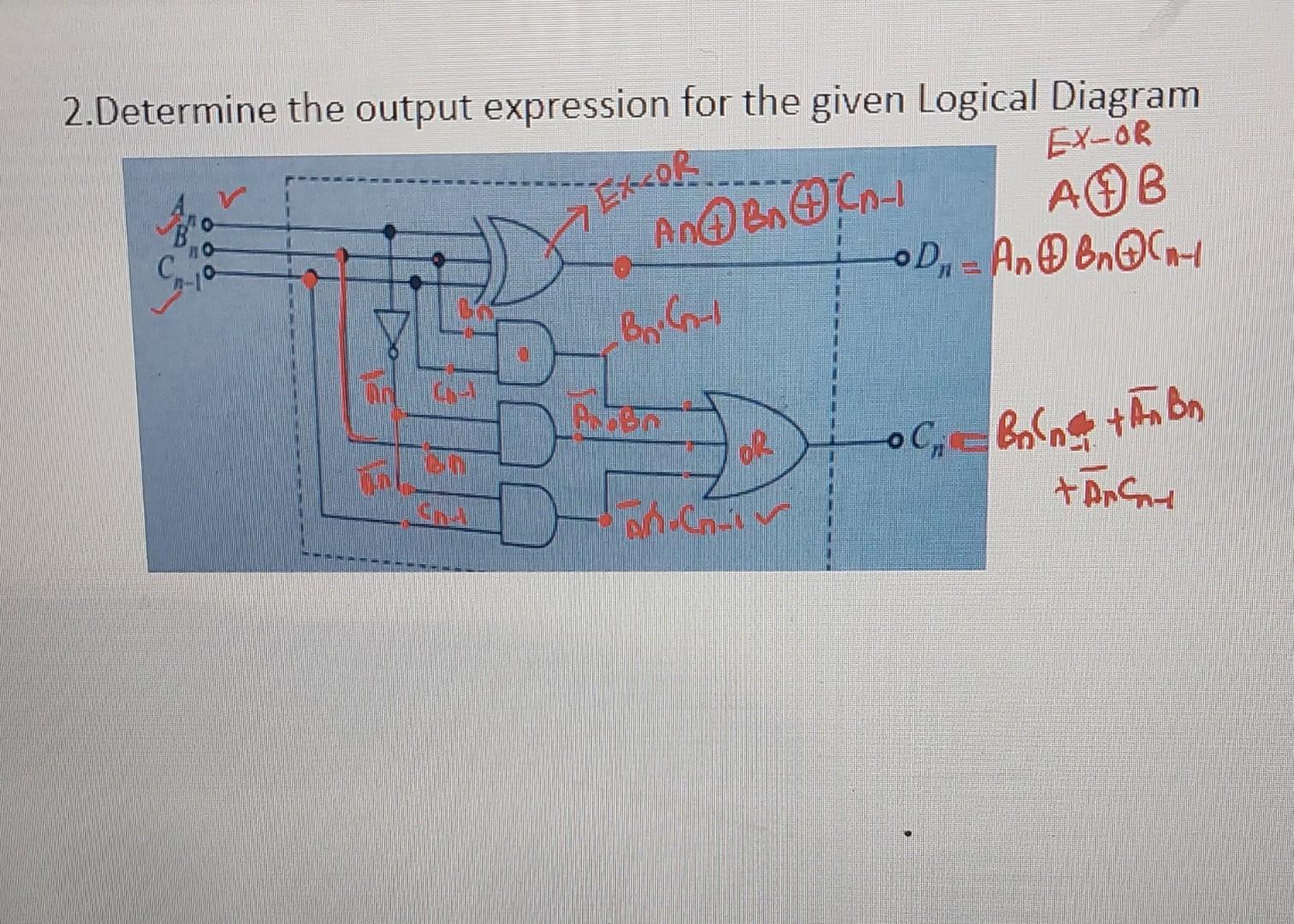 Solved 2.Determine the output expression for the given | Chegg.com