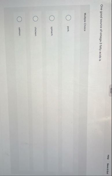 Solved SwedHelpSove 8 ﻿ExitOne good source of omega-3 ﻿fatty | Chegg.com