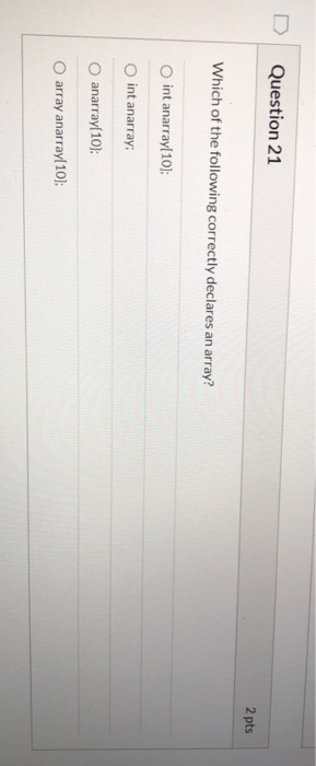 Solved Question 17 2 pts A pointer is: A keyword used to | Chegg.com