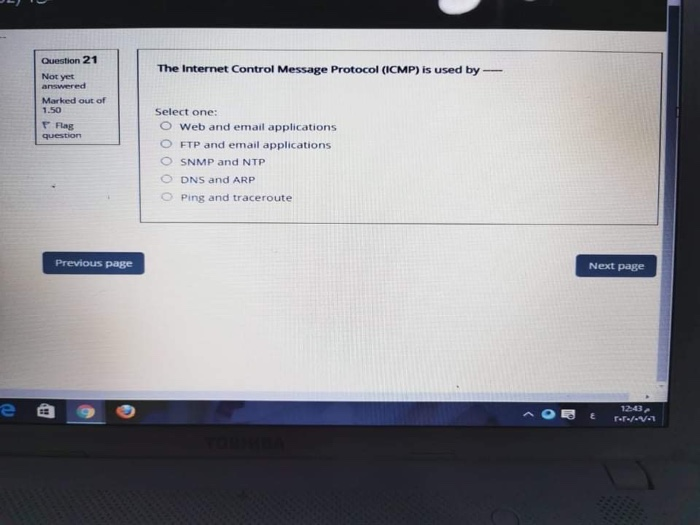 Solved Question 21 The Internet Control Message Protocol | Chegg.com