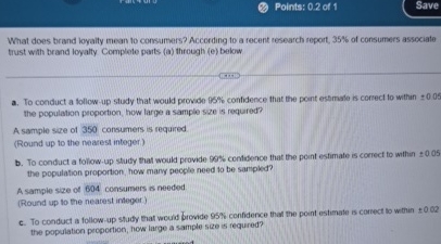 Solved Points: 0.2 ﻿of 1SaveWhat does brand loyaity mean to | Chegg.com