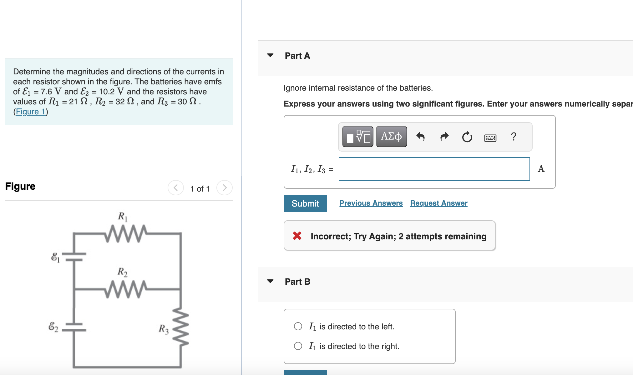 Solved Part ADetermine The Magnitudes And Directions Of The | Chegg.com