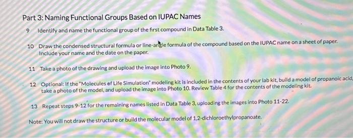 Part 2 Naming Functional Groups Based On Molecular Chegg