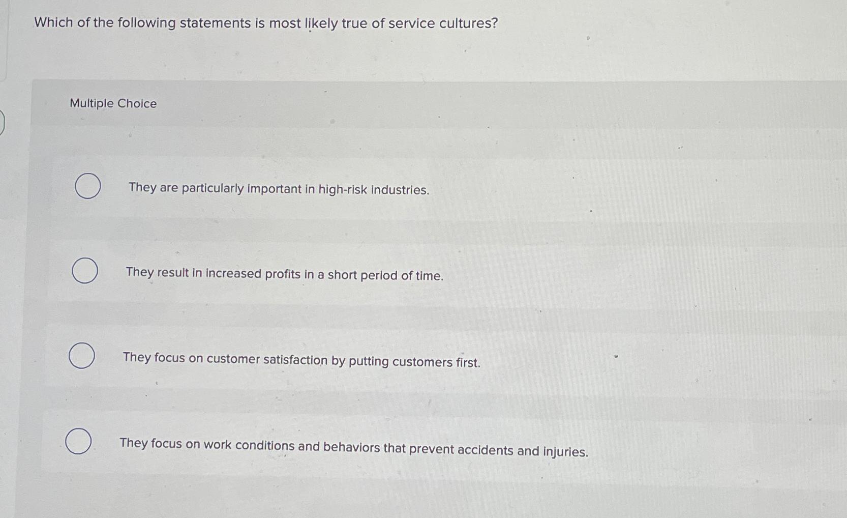 Solved Which of the following statements is most likely true | Chegg.com