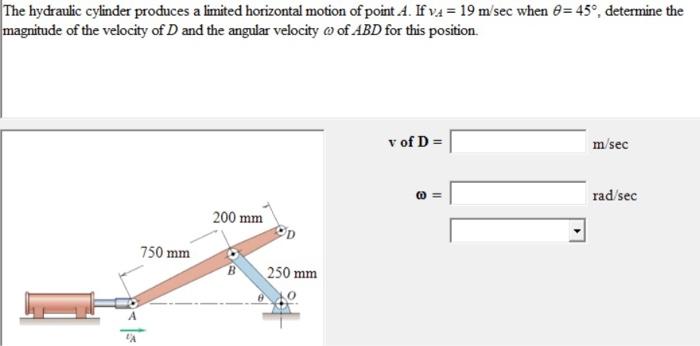 Solved The Hydraulic Cylinder Produces A Limited Horizontal | Chegg.com