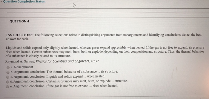 Solved Question Completion Status: QUESTION 4 INSTRUCTIONS: | Chegg.com
