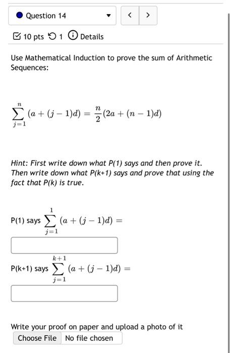 Solved Use Mathematical Induction to prove the sum of | Chegg.com