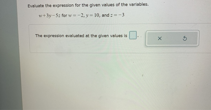 Solved Evaluate the expression for the given values of the | Chegg.com