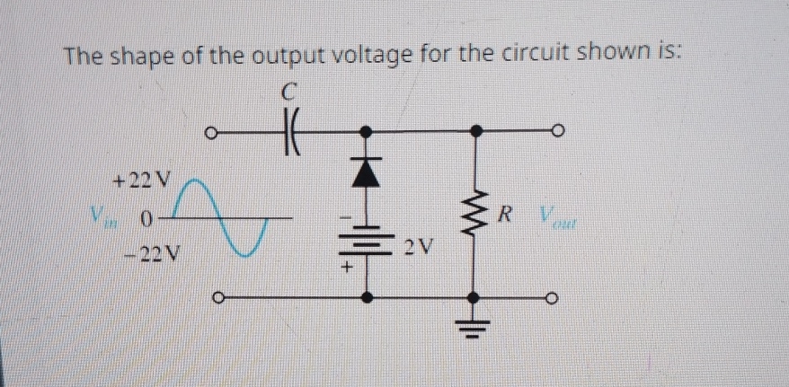 Solved The shape of the output voltage for the circuit shown | Chegg.com