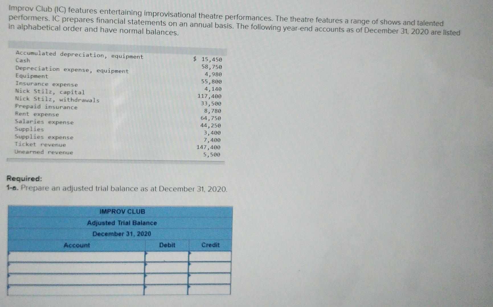 Solved Improv Club (IC) features entertaining | Chegg.com