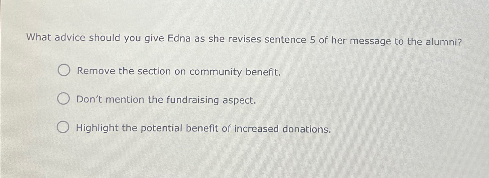 Solved What advice should you give Edna as she revises | Chegg.com