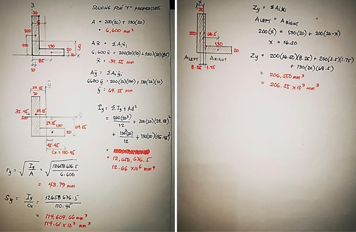 Solved Solve For The Y Properties Of The Steel Section F Chegg Com