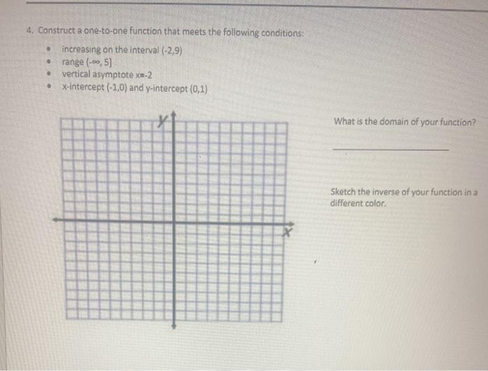 Solved 4 Construct A One To One Function That Meets The Chegg Com