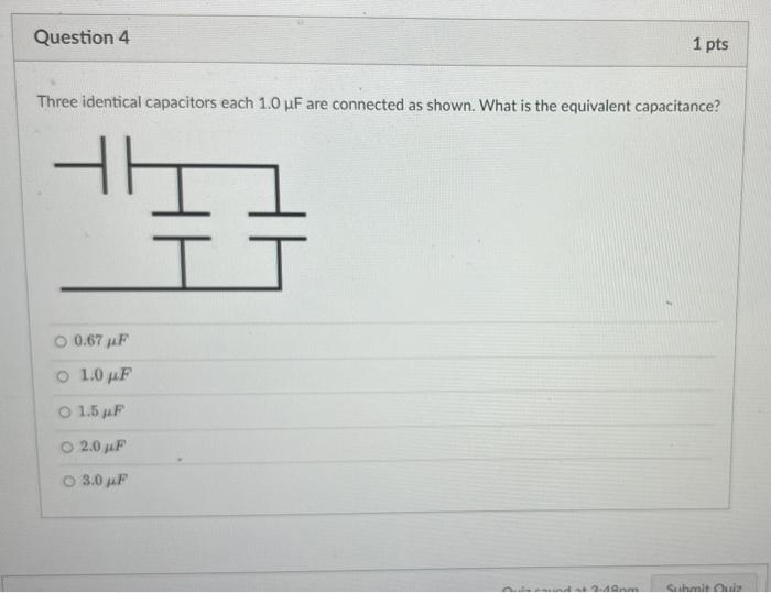 Solved Question 4 1 Pts Three Identical Capacitors Each 1.0 | Chegg.com