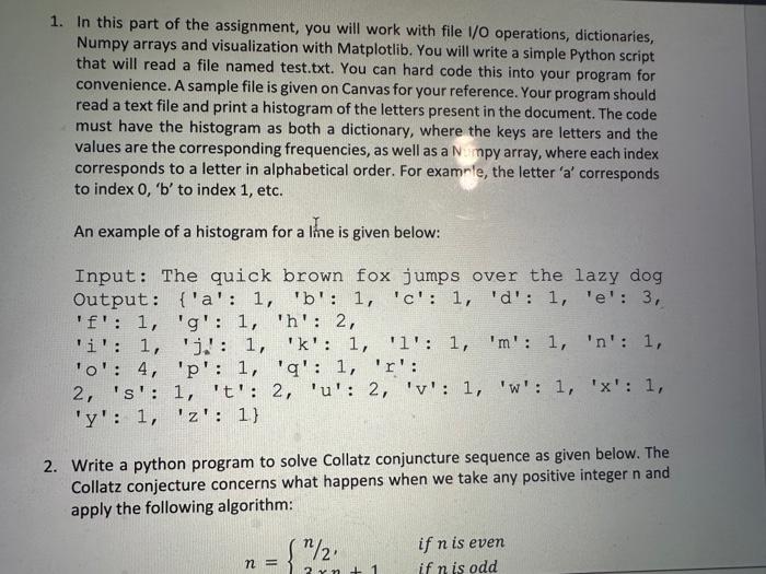 Solved 1. In this part of the assignment, you will work with | Chegg.com