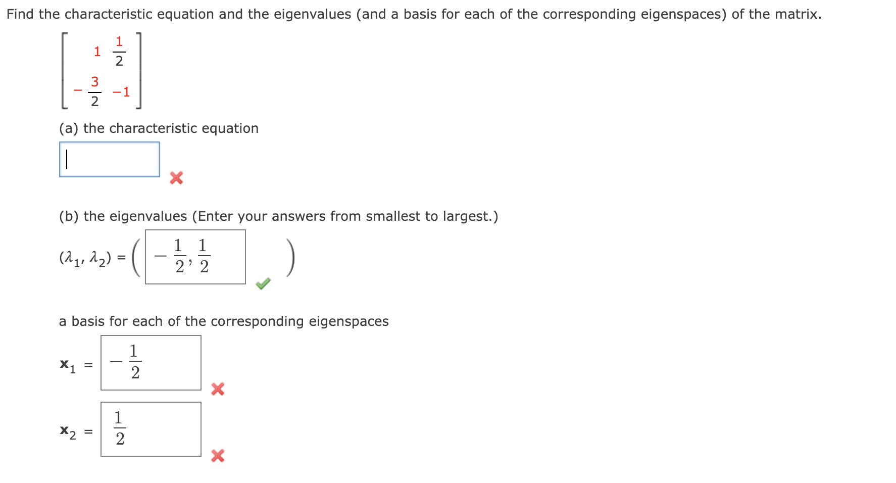 Solved Find the characteristic equation and the eigenvalues | Chegg.com