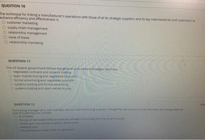 Solved QUESTION 10 The Technique For Linking A | Chegg.com