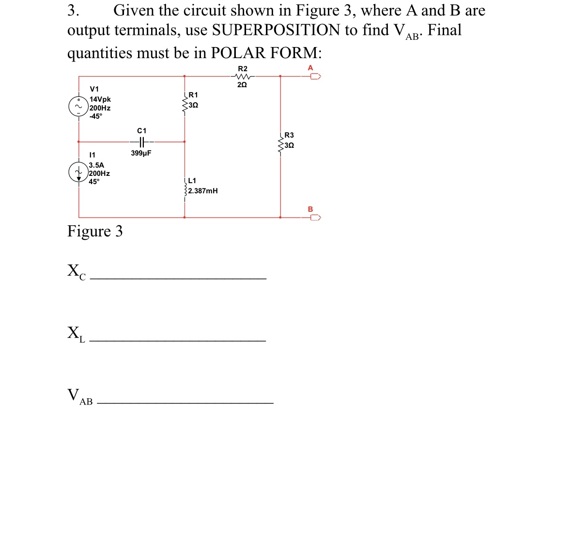 Solved Given the circuit shown in Figure 3, ﻿where A and B | Chegg.com