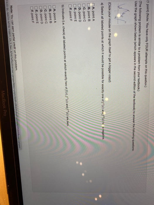 Solved (1 point) (Note: You have only FOUR attempts on this | Chegg.com