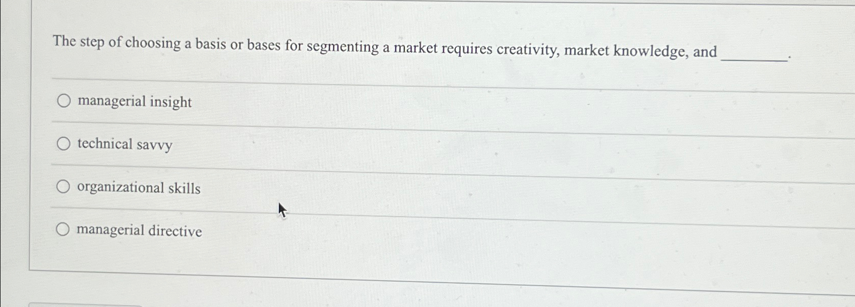 Solved The Step Of Choosing A Basis Or Bases For Segmenting | Chegg.com