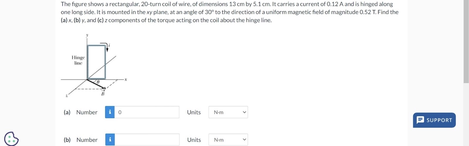 Solved The Figure Shows A Rectangular 20 Turn Coil Of Wire