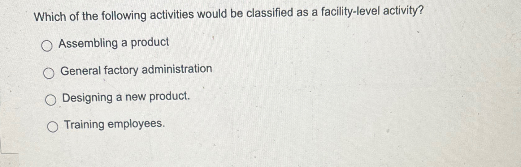 Solved Which of the following activities would be classified