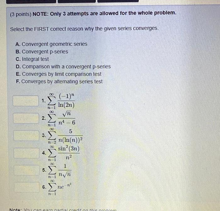 Solved (3 points) NOTE: Only 3 attempts are allowed for the | Chegg.com
