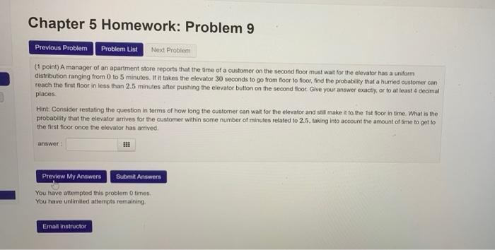 Solved Chapter 5 Homework: Problem 9 Previous Problem | Chegg.com
