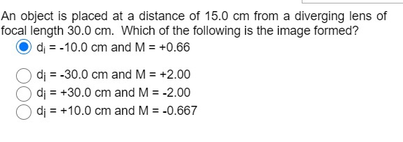 Solved An object is placed at a distance of 15.0 cm from a | Chegg.com