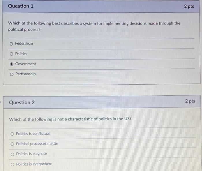 Solved Question 1 2 pts Which of the following best | Chegg.com