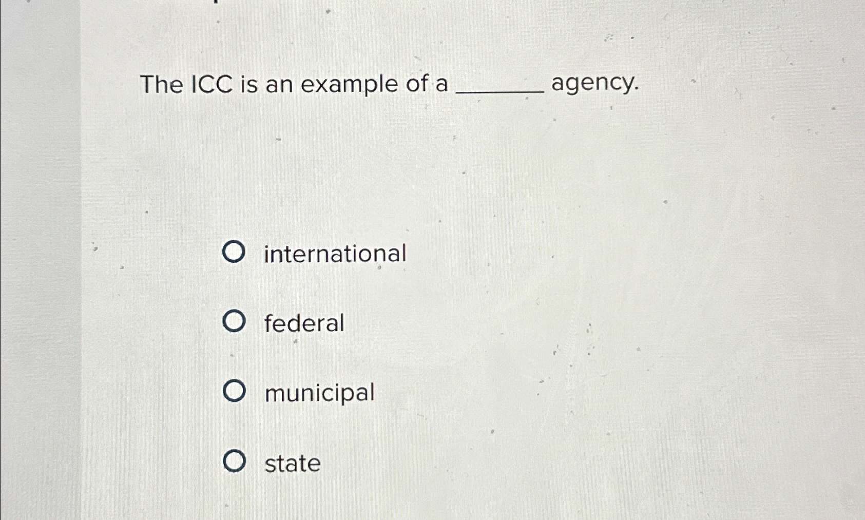 Solved The ICC is an example of a | Chegg.com