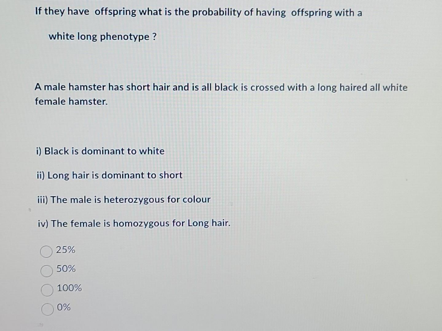 Solved If they have offspring what is the probability of | Chegg.com
