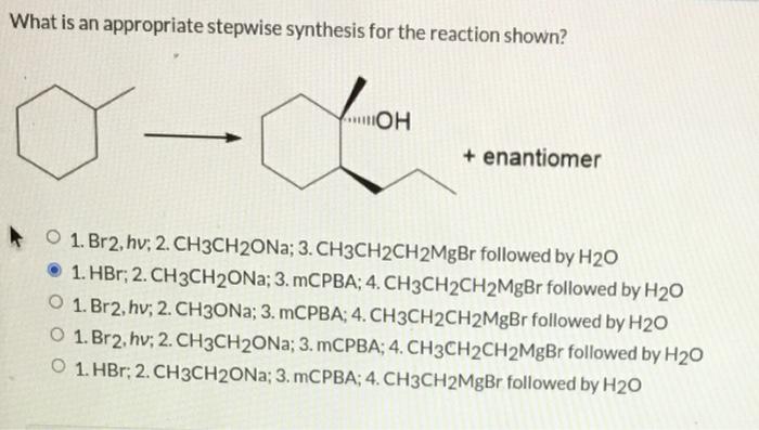 Solved What Is An Appropriate Stepwise Synthesis For The | Chegg.com