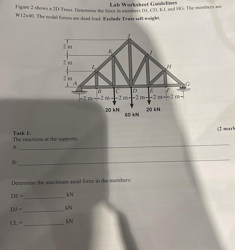Solved Lab Worksheet Guidelinesfigure 2 ï Shows A 2d Truss Chegg Solved Lab Worksheet Guidelinesfigure 2 ï Shows A 2d Truss Chegg