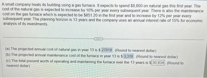 Solved A small company heats its building using a gas | Chegg.com