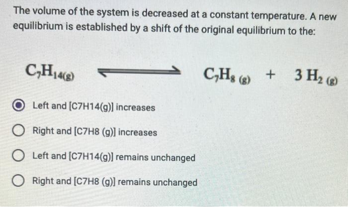 Solved The volume of the system is decreased at a constant | Chegg.com
