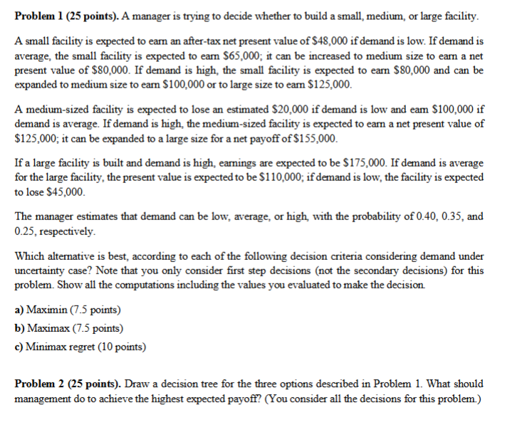 Solved Please help solve with Problem 2 ﻿on making a | Chegg.com