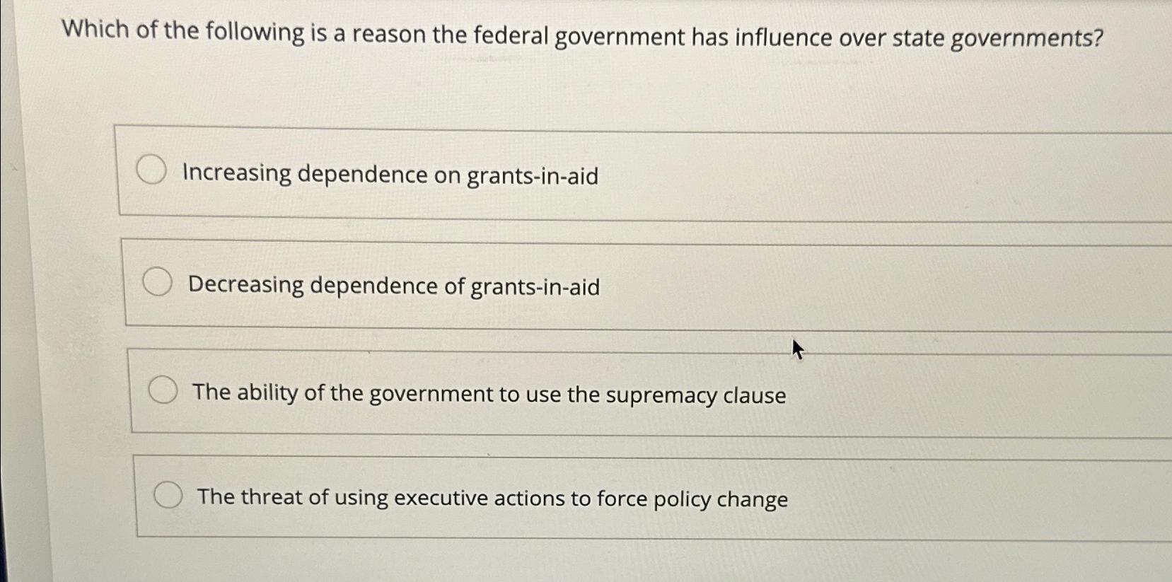 Solved Which of the following is a reason the federal | Chegg.com