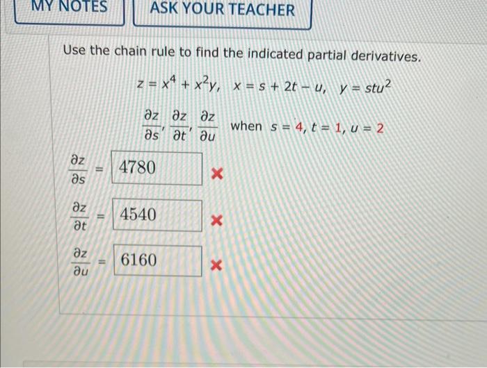 Solved Use the chain rule to find the indicated partial | Chegg.com