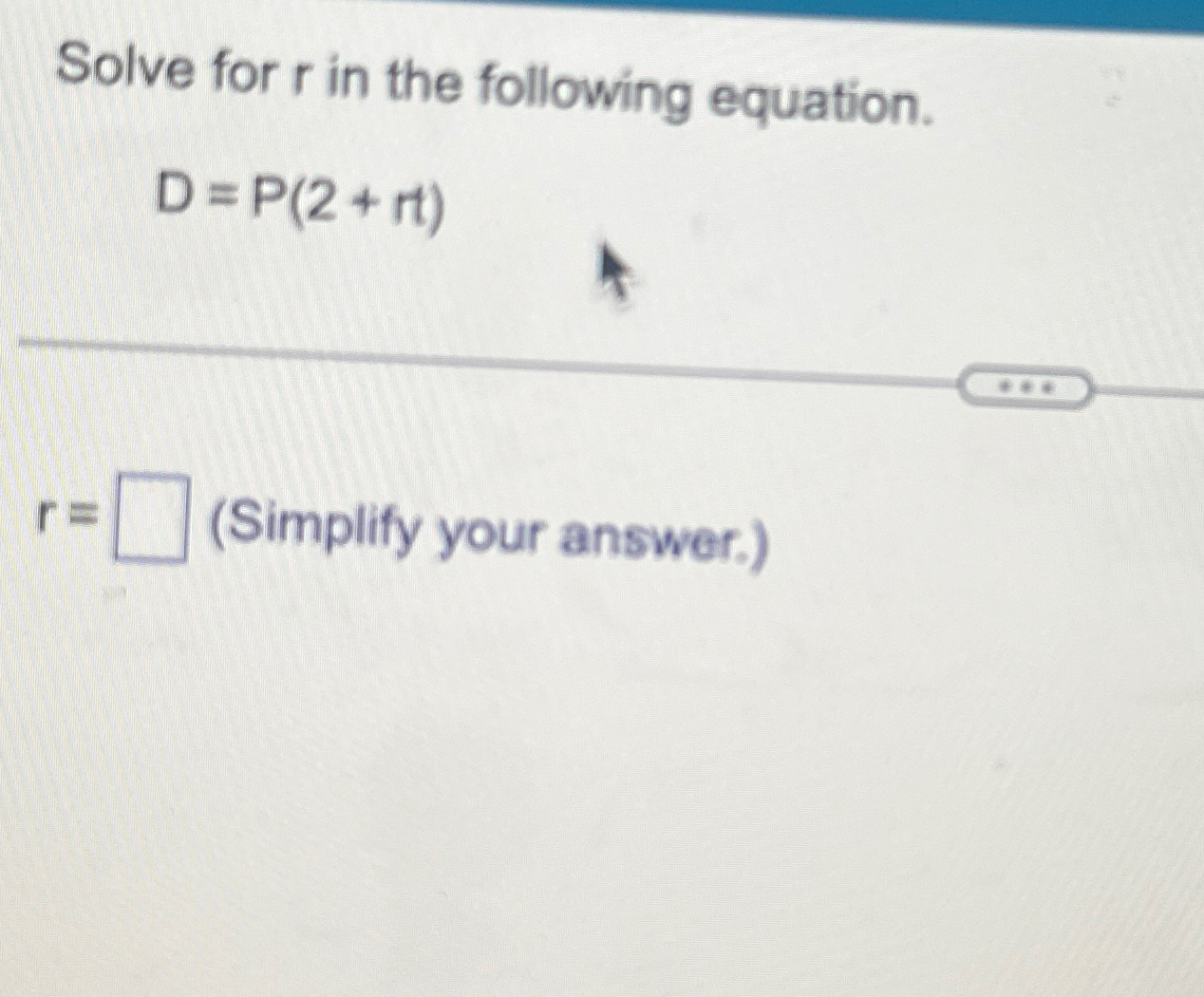 Solved Solve for r ﻿in the following | Chegg.com