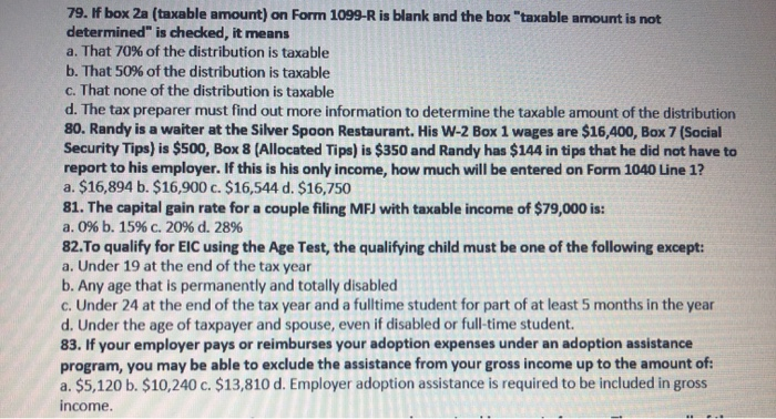 form 1099 r box 2a taxable amount