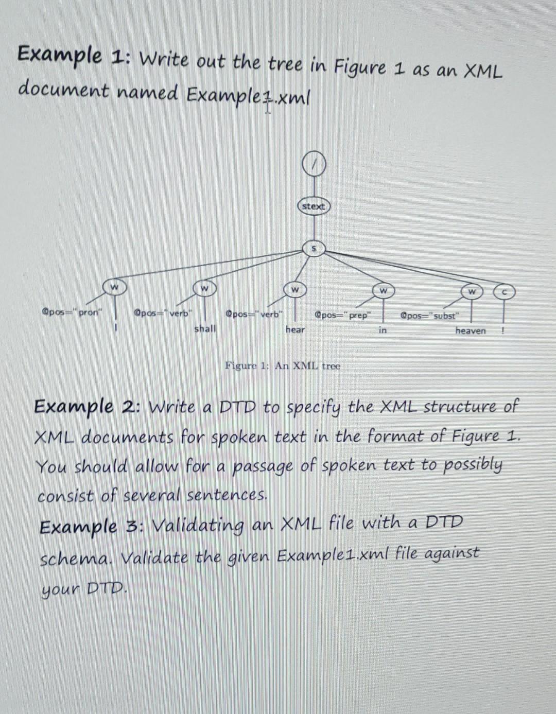 Solved Example 1: Write out the tree in Figure 1 as an XML | Chegg.com