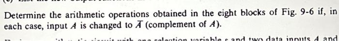 Solved determine the arithmetic operations obtained in the | Chegg.com