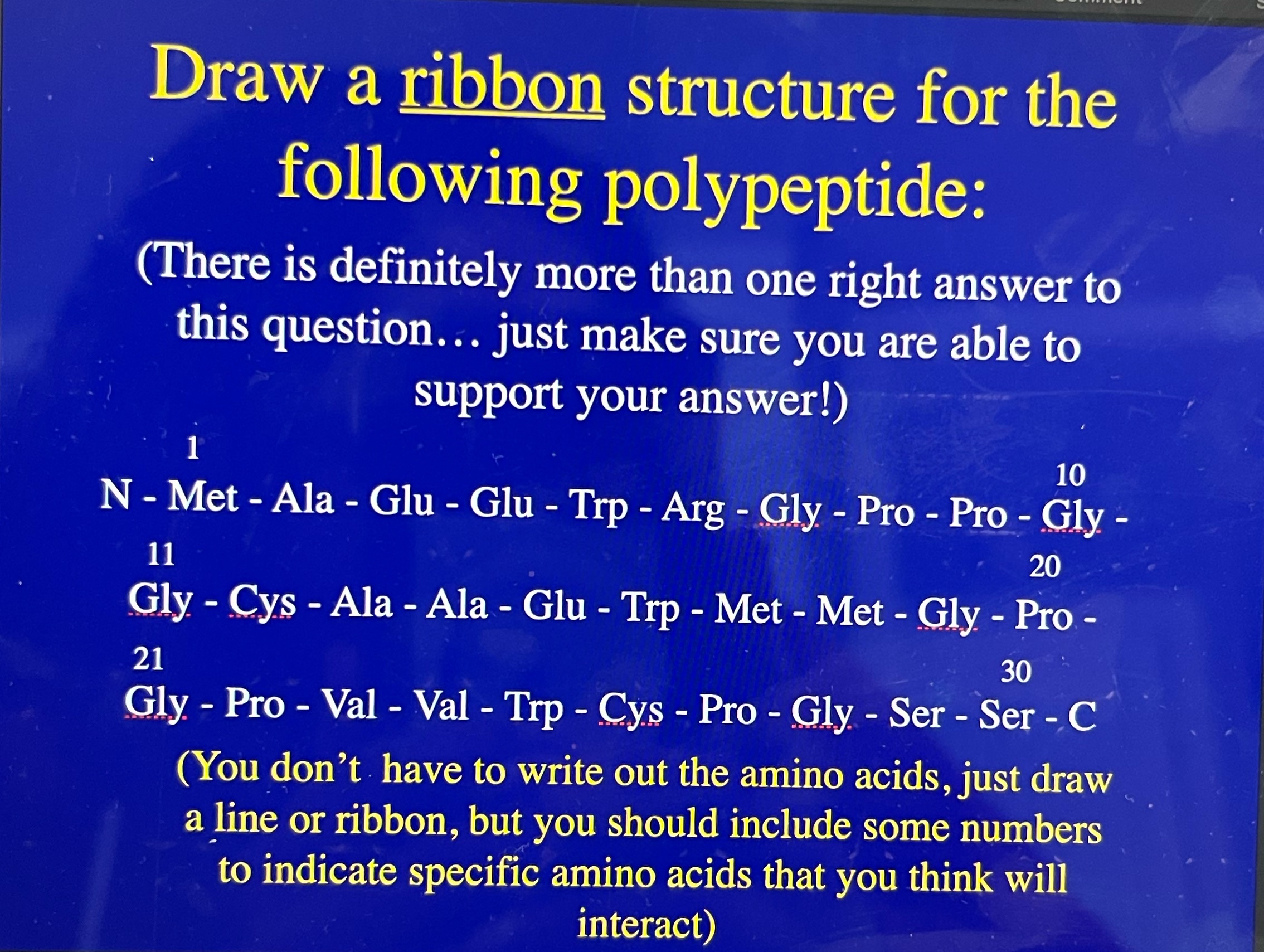Solved Draw a ribbon structure for the following | Chegg.com