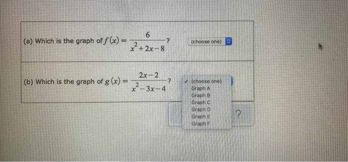 Solved Graph A Graph B Graph C > Graph D Graph E Graph F --- | Chegg.com