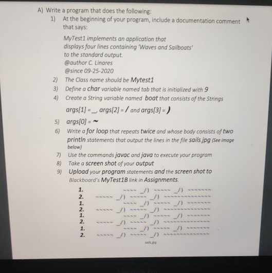 Solved A) Write a program that does the following: 1) At the | Chegg.com